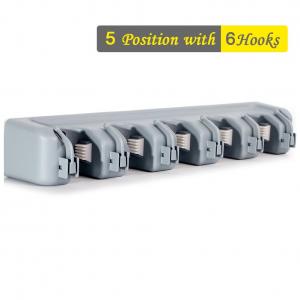 JUWO Wall Mounted 5 Position with 6 Hooks Garage Storage Tool Rack Utility Holder Home Organization Storage Solutions Ki