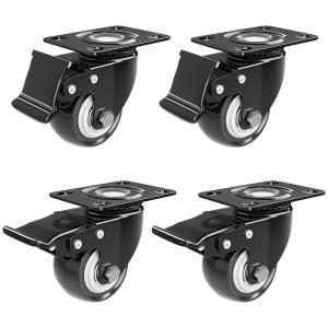 Details about   4x 2In TPR Swivel Caster Dual Wheel Heavy Duty with Brake Safety Locking 551LBs 